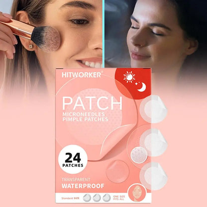 24PCS Microneedle Acne Patch Painlessly Penetrate Acne Patches Blemishes Pimples Covering Patch Daily Unisex Skincare Ultra-fine