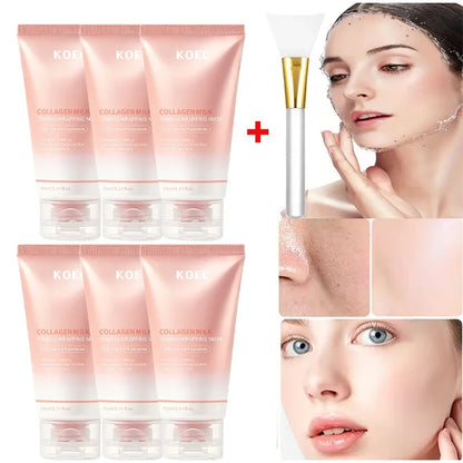 Collagen Milk Toning Wrapping Mask Deep Hydration&Radiance Skin Instant Glow Care Milk Protein & Niacinamide Milky Peel-off Mask