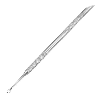 Nail Double-ended Use Stainless Steel Circle Beveled Head Cuticle Pusher Remover Professional Manicure Sticks File Nail Art Tool