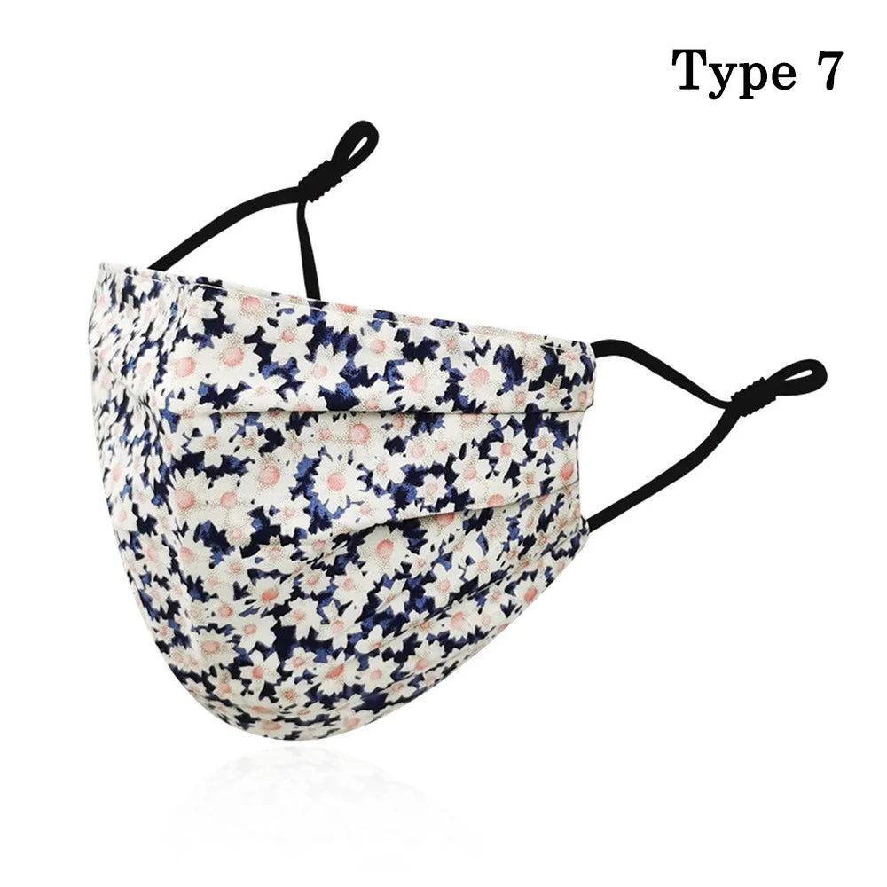 Breathable Cotton Printing Mask Fashion Washable Anti-UV Riding Face Mask Skin-Friendly Anti Dust Sunscreen Mask Outdoor Sports