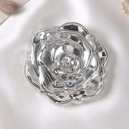 1PCS Portable Mini Mirror Retro Rose Flower Small Pocket Makeup Mirror Double Sided Hand Mirrors Compact Cosmetic Beauty Tool