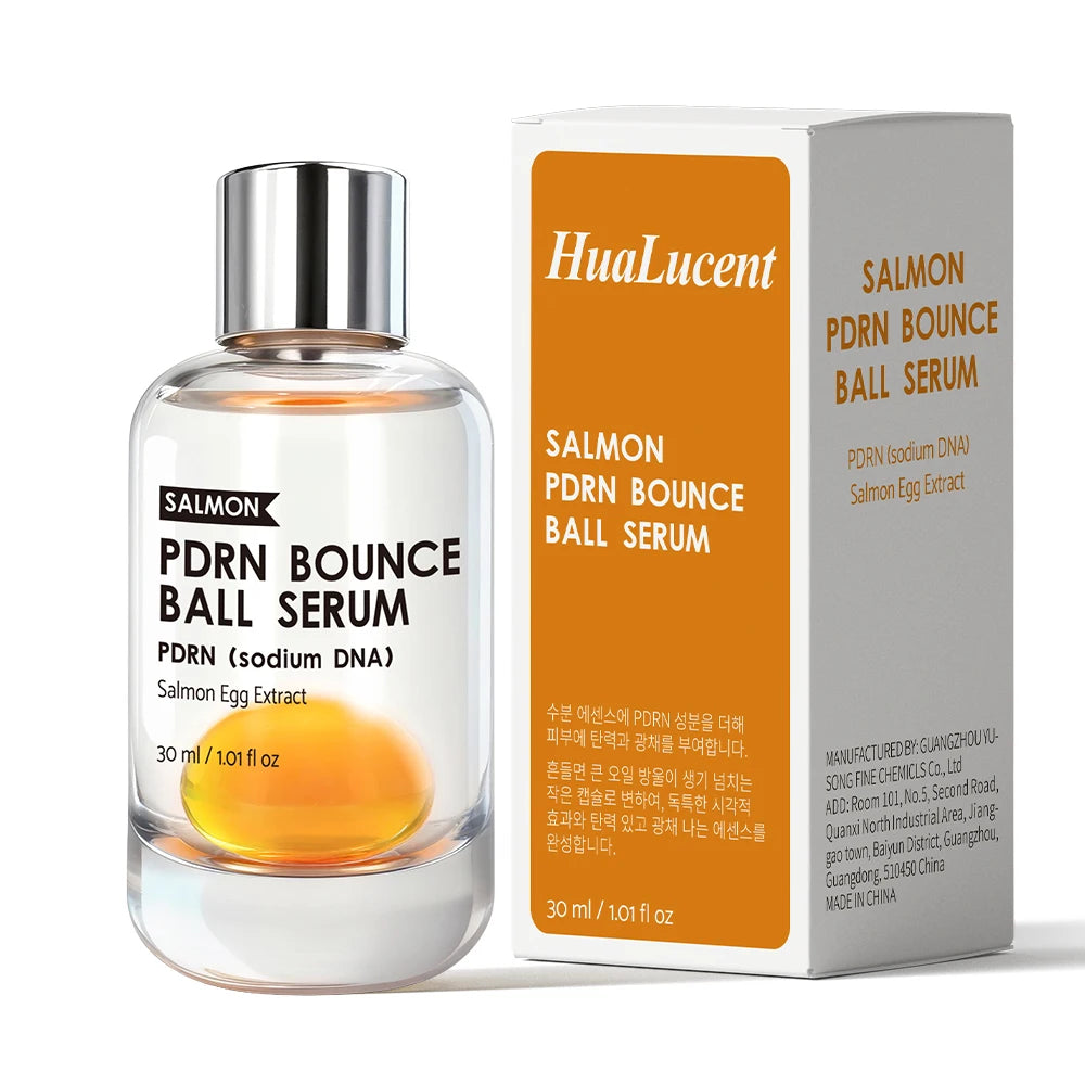 Salmon PDRN Bounce Ball Serum Anti-Aging Sodium DNA & Niacinamide Essence Shake-to-Activate Oil Beads for Instant Glow & Firming