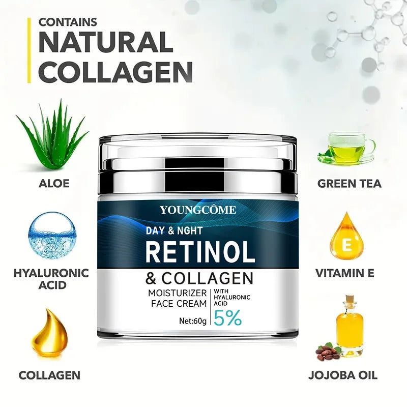 YOUNGCOME Face CreamCollagen Hyaluronic Acid Skin Care Anti-Wrinkle Moisturizing Anti-Aging Night Shrink Pores Whitening Smooth