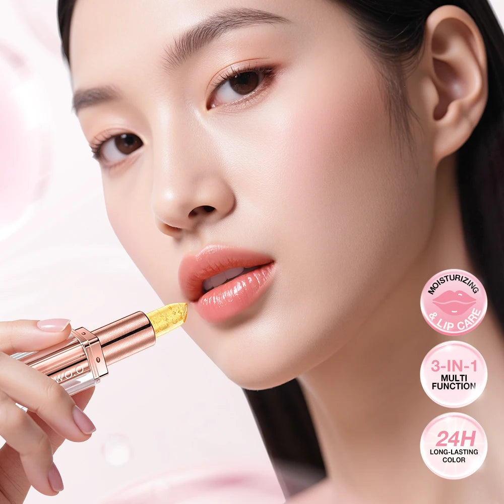 O.TWO.O 2 pcs Color Changing Lipstick Lip Blam Transferproof Long Lasting Non-sticky Moisturizing Glossy Shine Lip Gloss Makeup