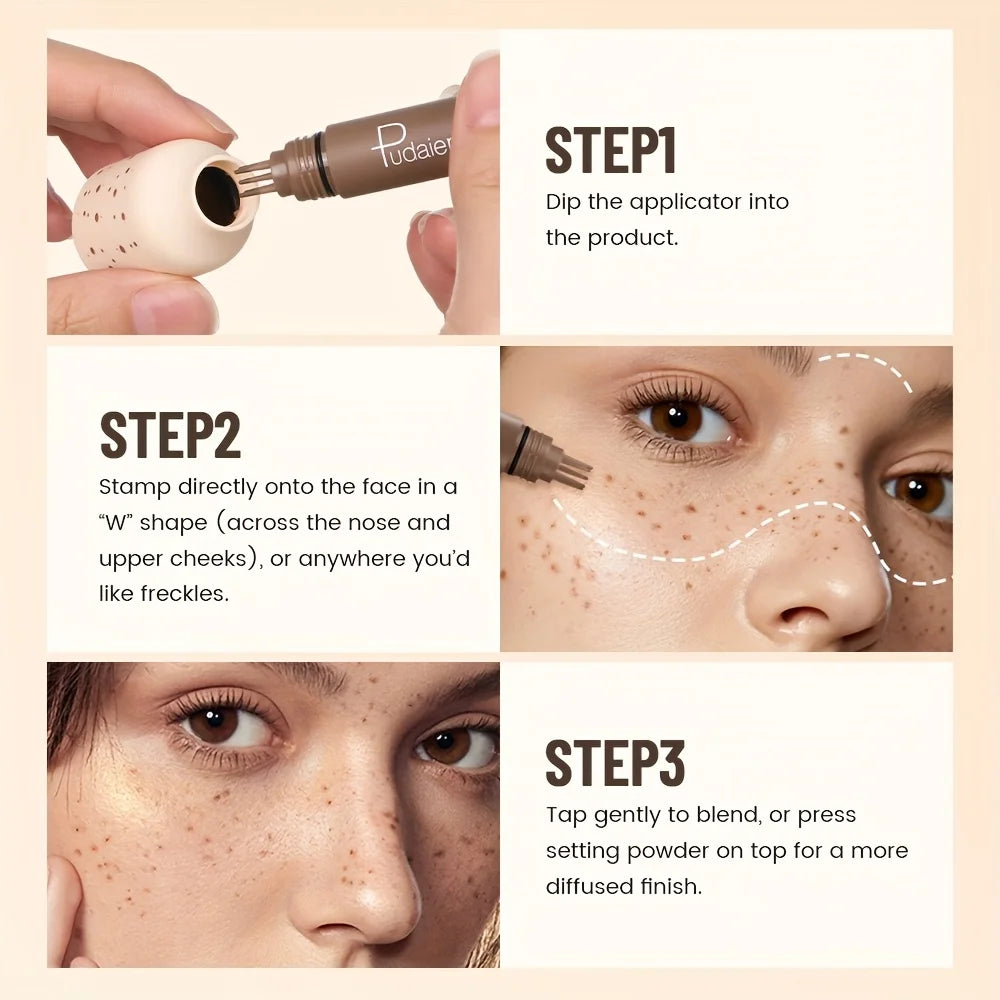 Waterproof Fake Freckles Stamp Pen, Sweatproof Long Lasting, Natural Nude Makeup Light Liquid, Smudgeproof