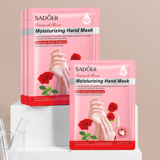 SADOER Rose Moisturizing Hand Mask Whitening Nourishing Anti-aging Hydrating Hand Exfoliating Gloves Hands Skin Care Products