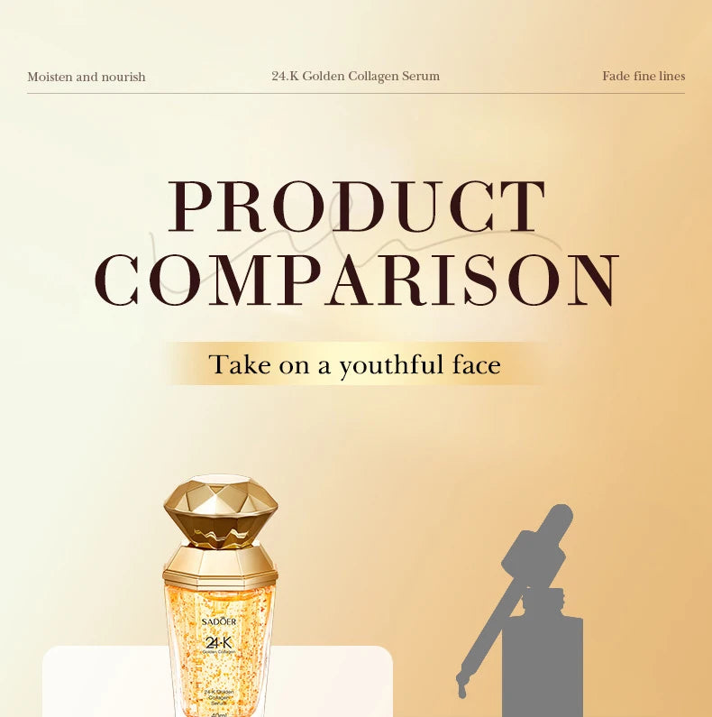 SADOER 24K Golden Collagen Serum for face Moisturizing Anti Wrinkles Hydrating Anti-aging Wrinkle Facial Essence Skin Care