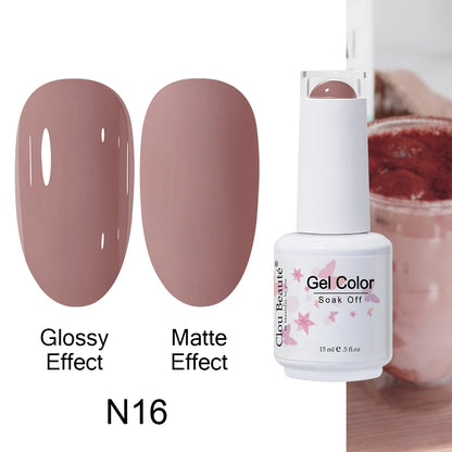 Clou Beaute 15ml Nail Gel Polish Warm Color Dark Red Brown Semi Permanent Nail Art Manicure Soak Off LED UV Varnishes Lacquer