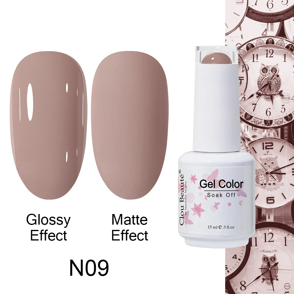 Clou Beaute 15ml Nail Gel Polish Warm Color Dark Red Brown Semi Permanent Nail Art Manicure Soak Off LED UV Varnishes Lacquer