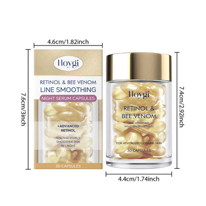 Hoygi Retinol Bee Venom Facial Capsules Gently Moisturize Facial Skin, Tighten and Improve Skin Quality, Moisturizing Capsules