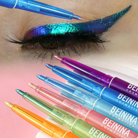 6 Colors Chameleons Eyeliner Pearl Metallic Gloss Shiny Eyeshadow Glitter Liner Multi Chrome Color Aurora Chaning Eye Makeup