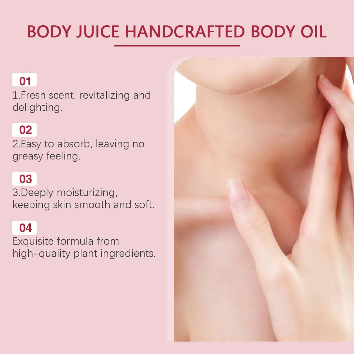 OceAura Vanilla Scented Body Oil Long Lasting Fragrance Moisturizing Skin Rejuvenation Coconut Oil Strawberry Body Massage Oil