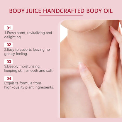 OceAura Vanilla Scented Body Oil Long Lasting Fragrance Moisturizing Skin Rejuvenation Coconut Oil Strawberry Body Massage Oil