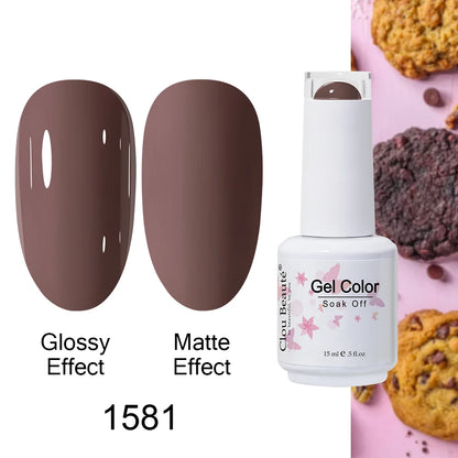Clou Beaute 15ml Nail Gel Polish Warm Color Dark Red Brown Semi Permanent Nail Art Manicure Soak Off LED UV Varnishes Lacquer