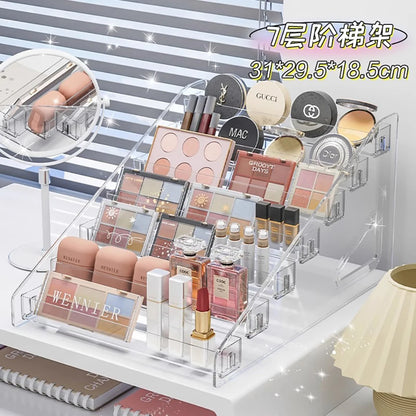 Transparent Storage Box Makeup Organizer Cosmetic Display Case Jewelry Organizer Desktop Holder Clear Makeup Organizer