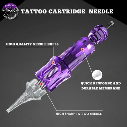 Tattoo Cartridge Needles 20Pcs LASTJUDG Tattoo Needles For Makeup Permanent Tattoo Machine Kit Safety Disposable Tattoo Needles