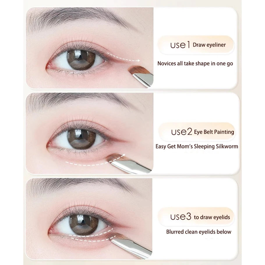 Sickle Eyeliner Brush Eyeshadow Blade Brush Detail Brush Diagonal Eyebrow Brushes Undereyelid To Sleeping Silkworm Makeup Tools