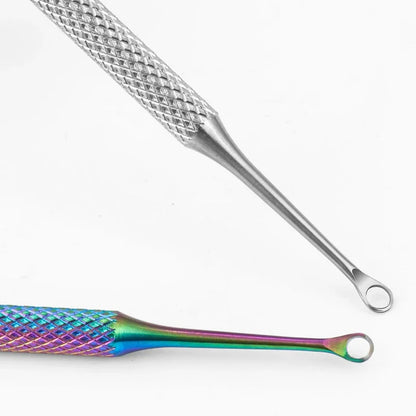 Nail Double-ended Use Stainless Steel Circle Beveled Head Cuticle Pusher Remover Professional Manicure Sticks File Nail Art Tool