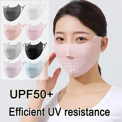 Ice Silk Face Mask UPF50+ Uv Sun Protection Summer Adjustable Breathable Men Women Outdoor Running Cycling Sports Mask
