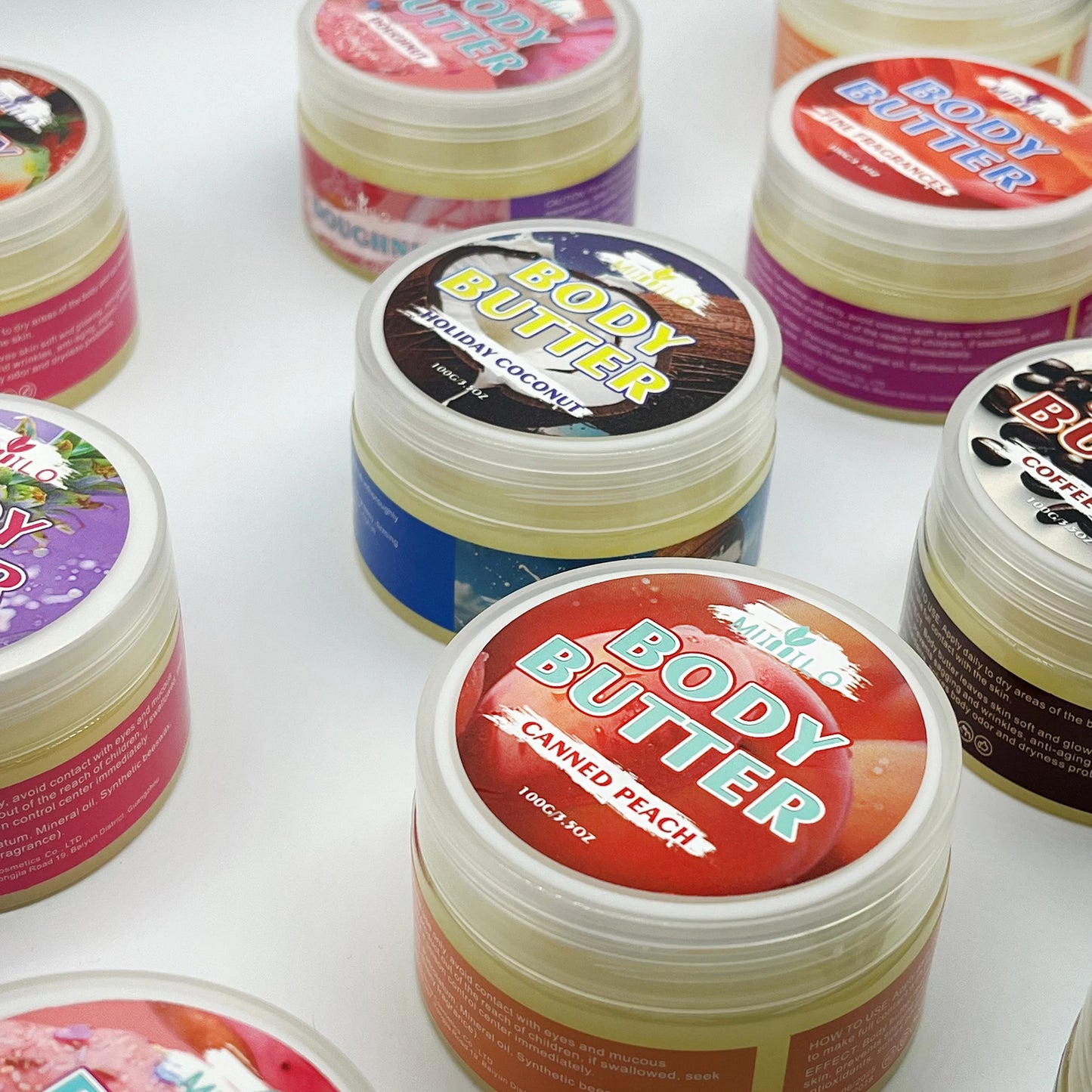 100g two bottles of body glaze - 8 flavors, daily nourishing and moisturizing - non-greasy, with storage bag