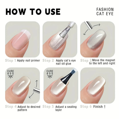 2.5x0.5cm Round Nail Art Cat Eye Gel Magnetic Pen for Gel Nail Polish 3D Cat Eye Nails Painting Strong Stick Manicure