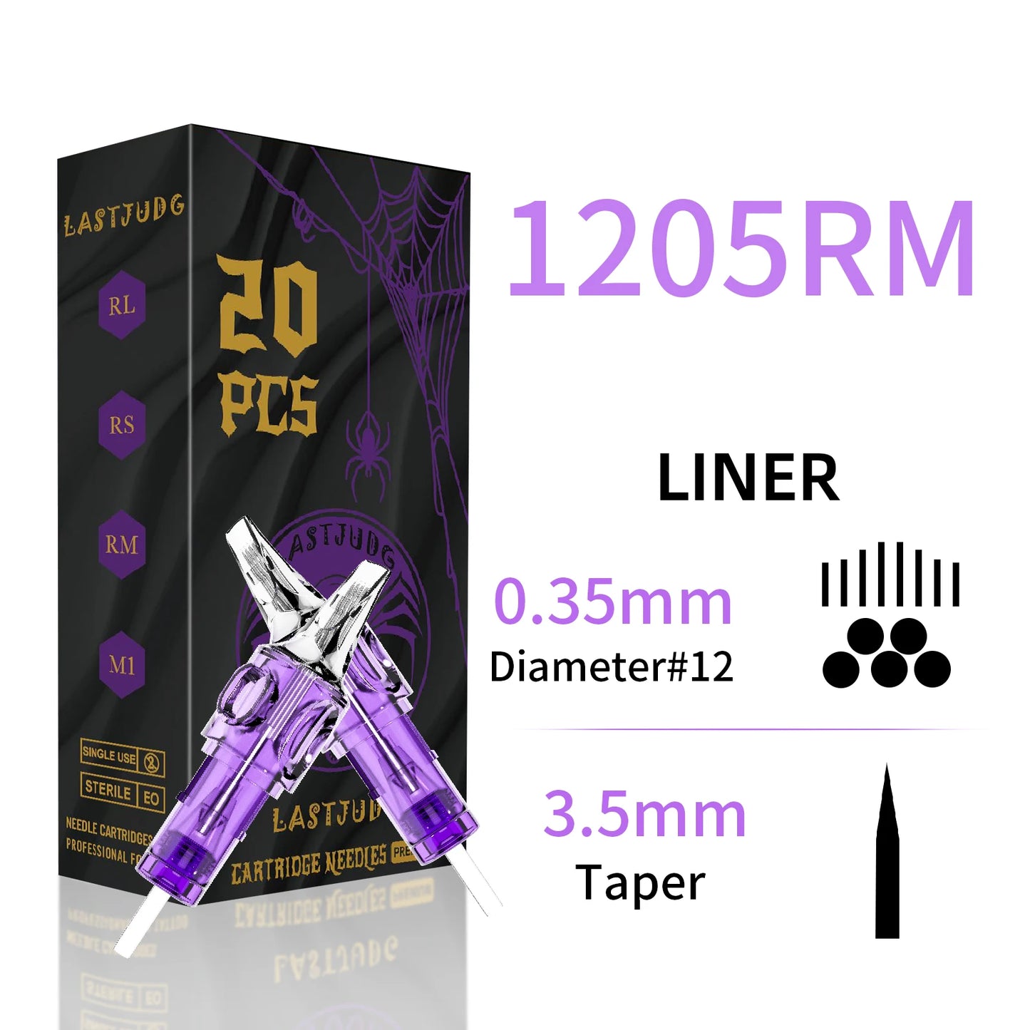 Tattoo Cartridge Needles 20Pcs LASTJUDG Tattoo Needles For Makeup Permanent Tattoo Machine Kit Safety Disposable Tattoo Needles
