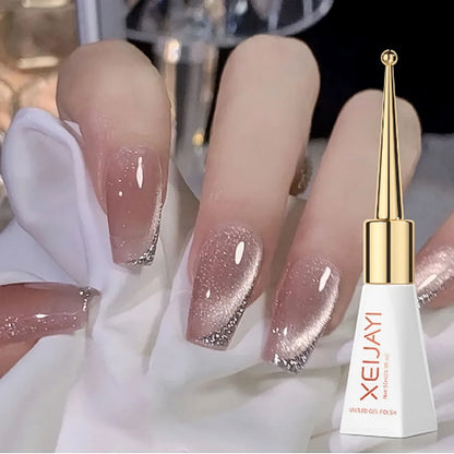 10ml Crystal Cat Eye's Magnetic Gel Nail Polish Reflective Glitter Cat Eye Gel Polish Nail Semi-permanent UV Gel Polish Manicure