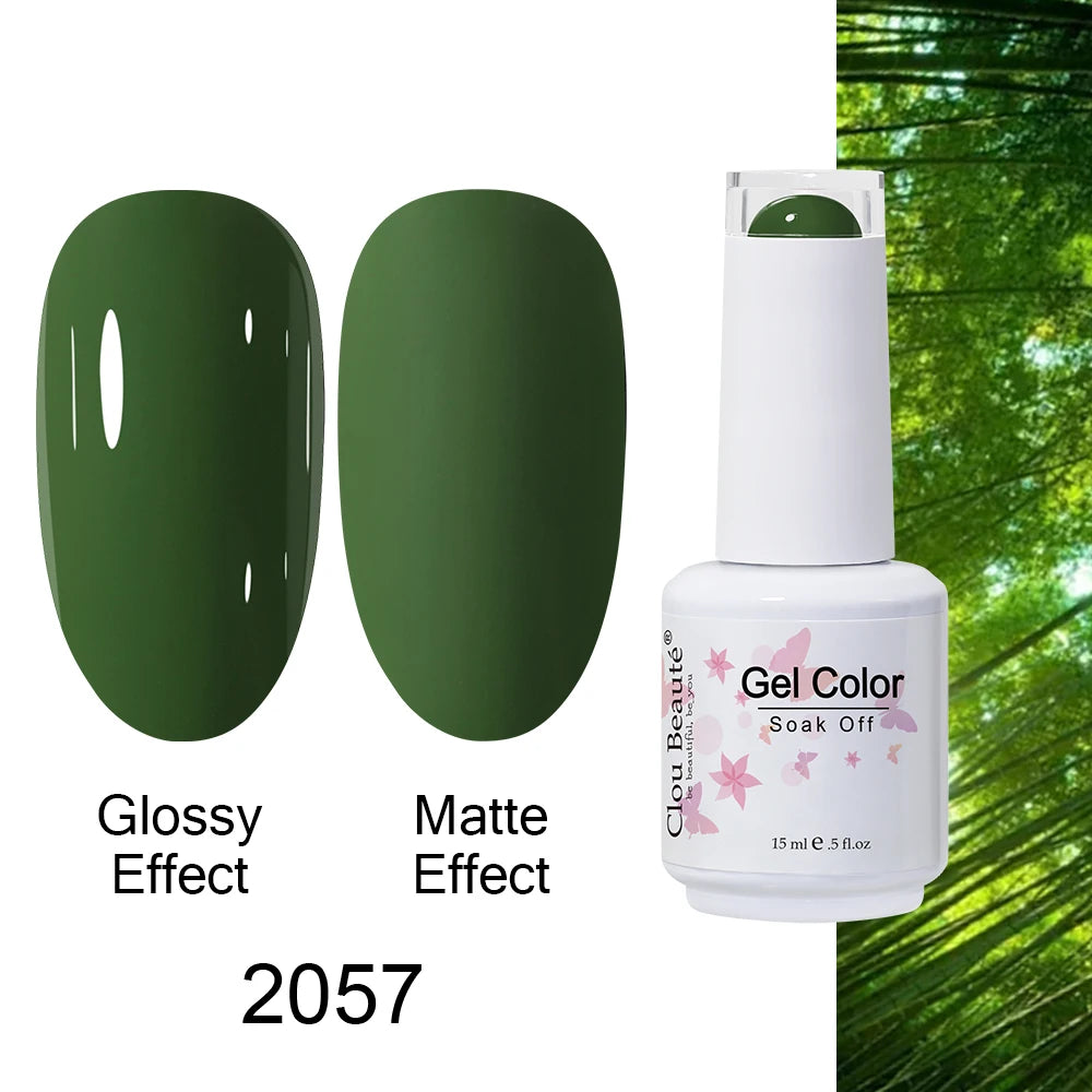 Clou Beaute 15ml Nail Gel Polish Warm Color Dark Red Brown Semi Permanent Nail Art Manicure Soak Off LED UV Varnishes Lacquer