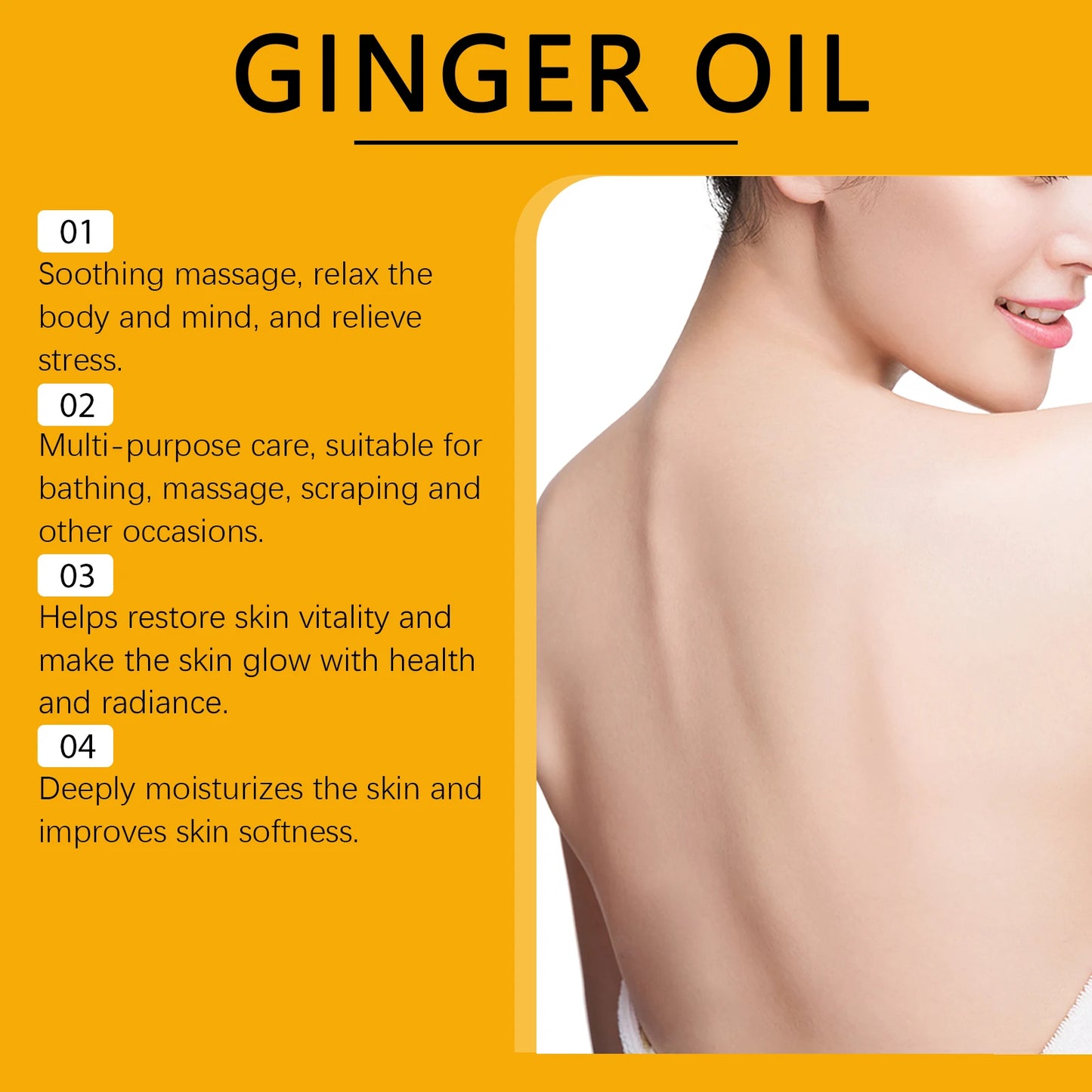 Body Relaxing Essential Oil Ginger Massage Oil Improve Rough Dry Skin Relieve Muscle Fatigue Body Nourishing Soft Care