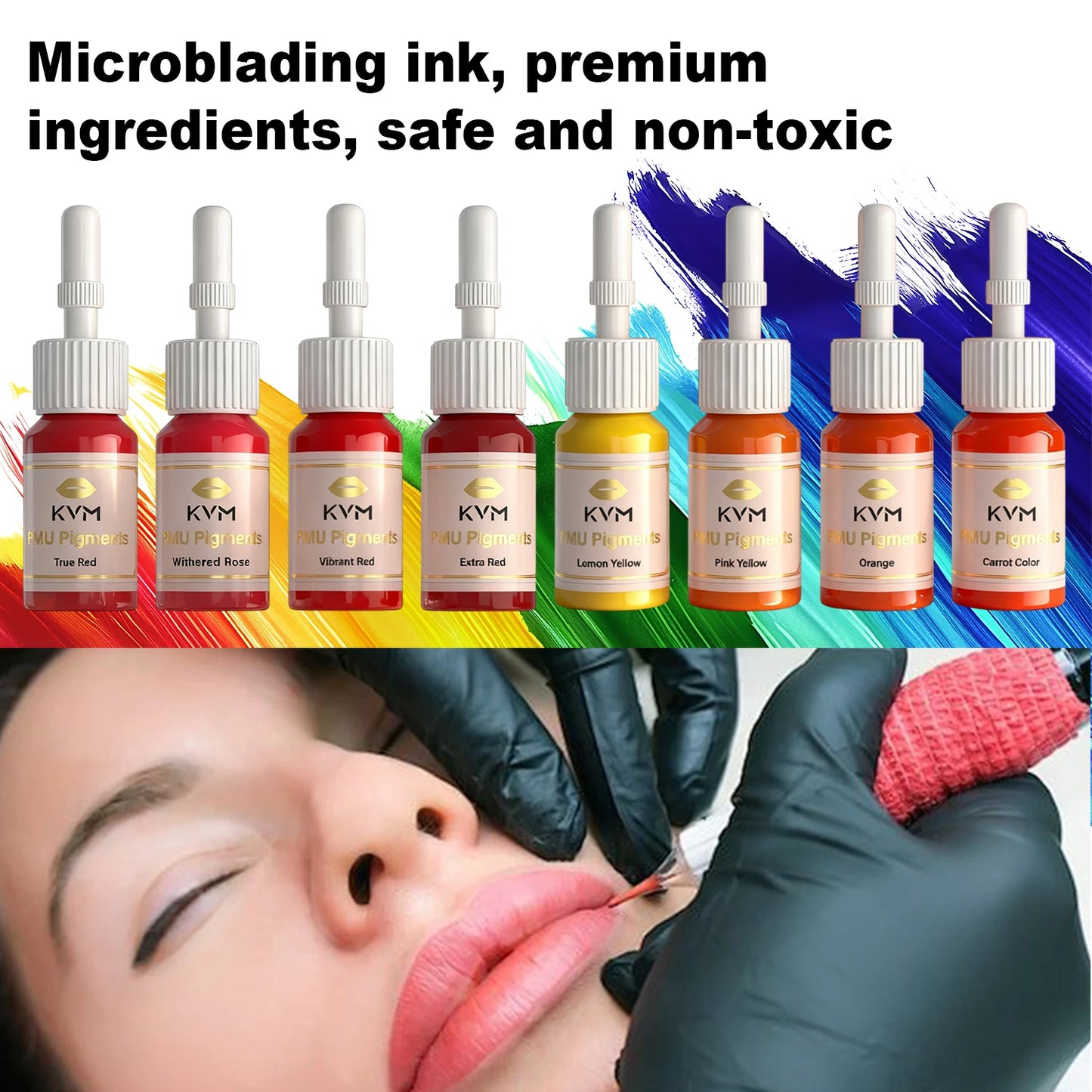 8 Colors 5ML Lip Tattoo Ink Set Semi Permanent Makeup Tattoo Lips Pigments Microblading Body Beauty Health Tattoo Art Supplies
