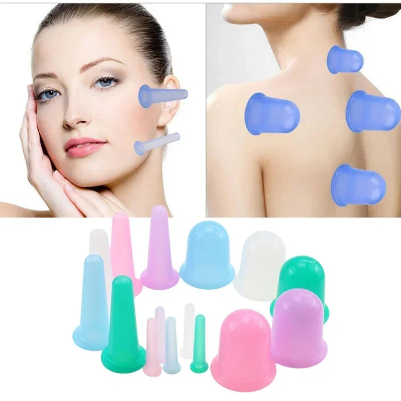Vacuum Cupping Glass Jar Cellulite Massager For Face Acupuncture Facial Suction Cups Face Neck Lift Skin Scraping Beauty Tool