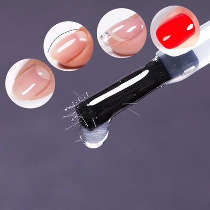 AWStorG 15ML Fiber Rubber Base Gel For Broken Nail Repaired Fiberglass Clear Quick Building Soak Off  UV Construction Gel