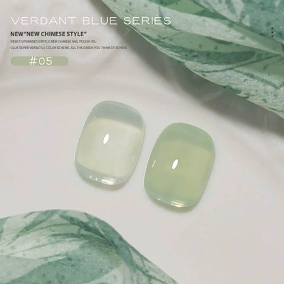 10ML 1-21PCS 2025 Autumn New Emerald Green Magnet Cat's Eye Gel Nail Polish Green Whitening Glass Bead Cat Eye Nail Polish
