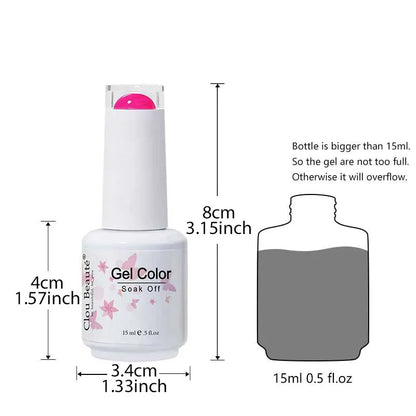 Clou Beaute 15ml Nail Gel Polish Warm Color Dark Red Brown Semi Permanent Nail Art Manicure Soak Off LED UV Varnishes Lacquer