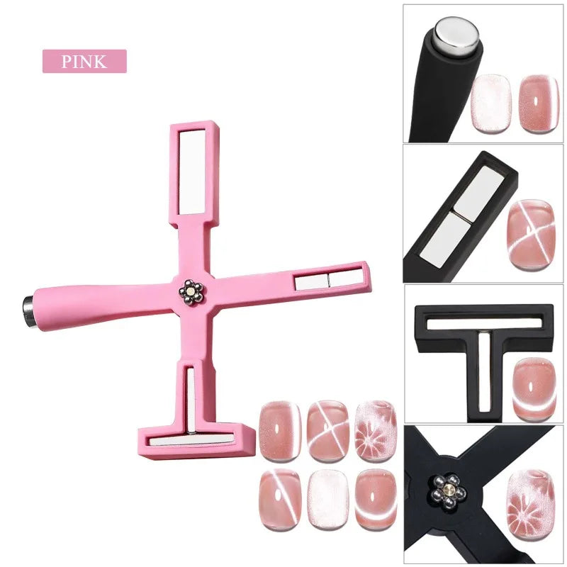 Multi-Functional Starfish Nail Magnet 8-in-1 Nail Art Tool Strong Magnetic Force Stick Anti-Fall Silicone Cover Cat Eye Manicure