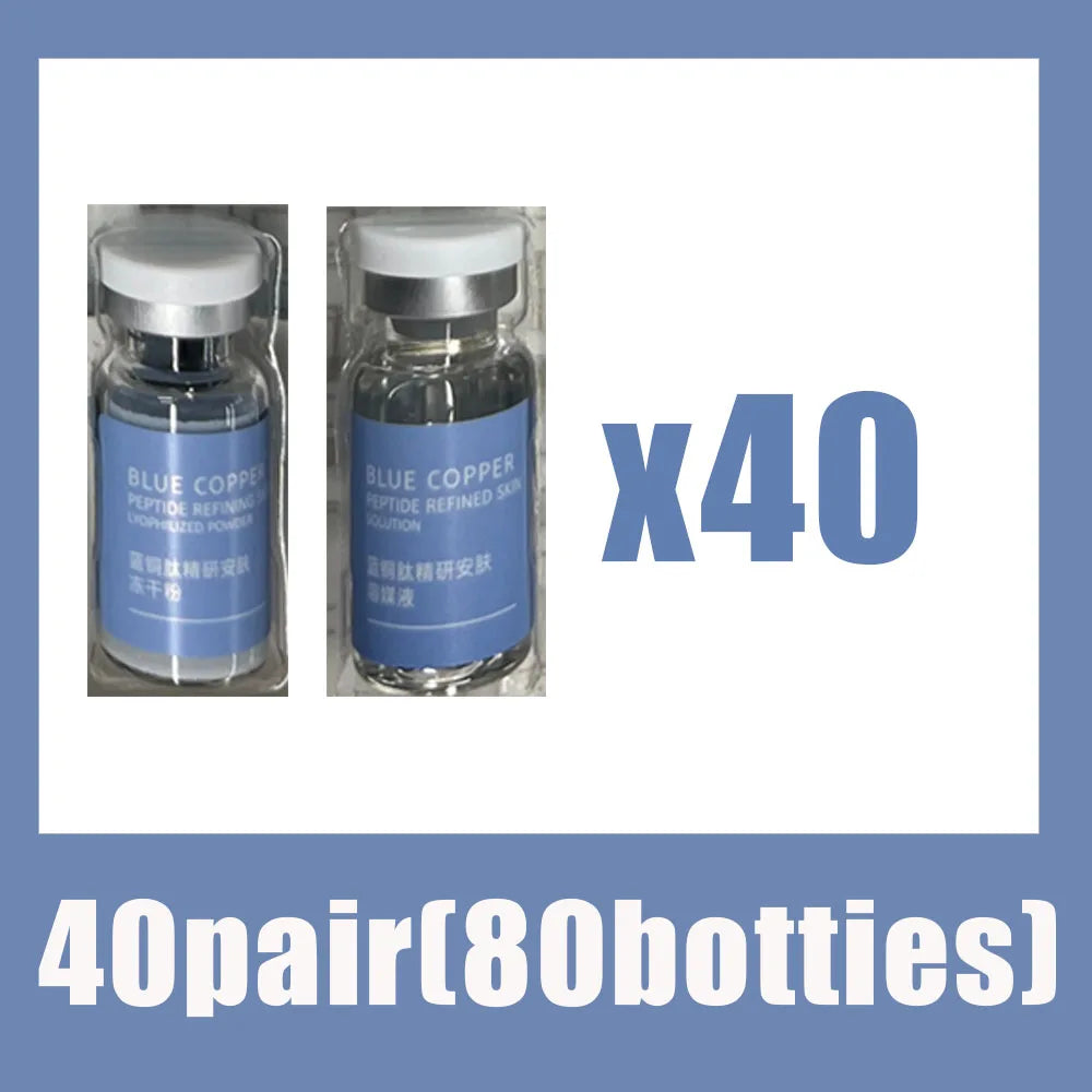 Blue Copper Peptide Freeze-Dried Powder Set Oligopeptide Anti Wrinkle Essence Shrink Pores Acne Treatment Skincare Serum