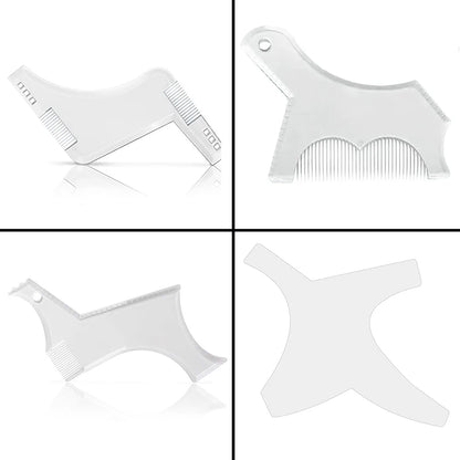 Men's All-in-One Beard Styling Comb - Creative Beard Stencil and Shaping Template Tools for Perfectly Groomed Facial Hair