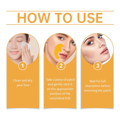 Nasolabial Folds Patch Contain Collagen Hyaluronic Acid Firming Skin Fade Fine Lines Deep Moisturizing Facial Mask Anti Wrinkle