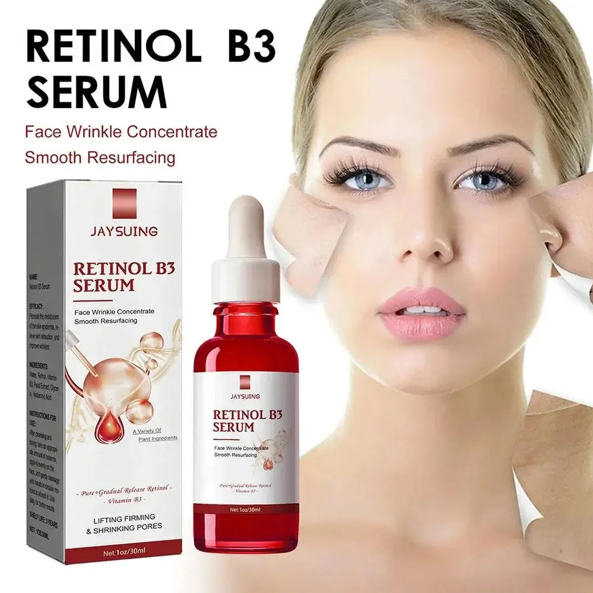 Retinol Facial Essence Fade Fine Line Face Serum Anti-Aging Pore Minimizing Hydrating Brightening Skin Treatment for Women Men