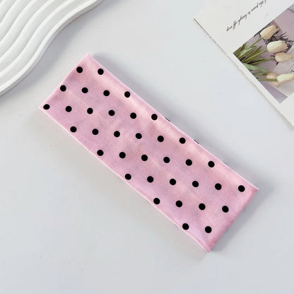 Women's yoga elastic headband with polka dots, autumn fashion makeup headband, hair accessories, sports and fitness headband