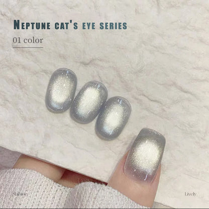 12ML 1-6PCS Summer And Autumn Island Glass Bead Magnet Cat Eye Gel Nail Polish Blue Nails Nail Art Nail Supplies
