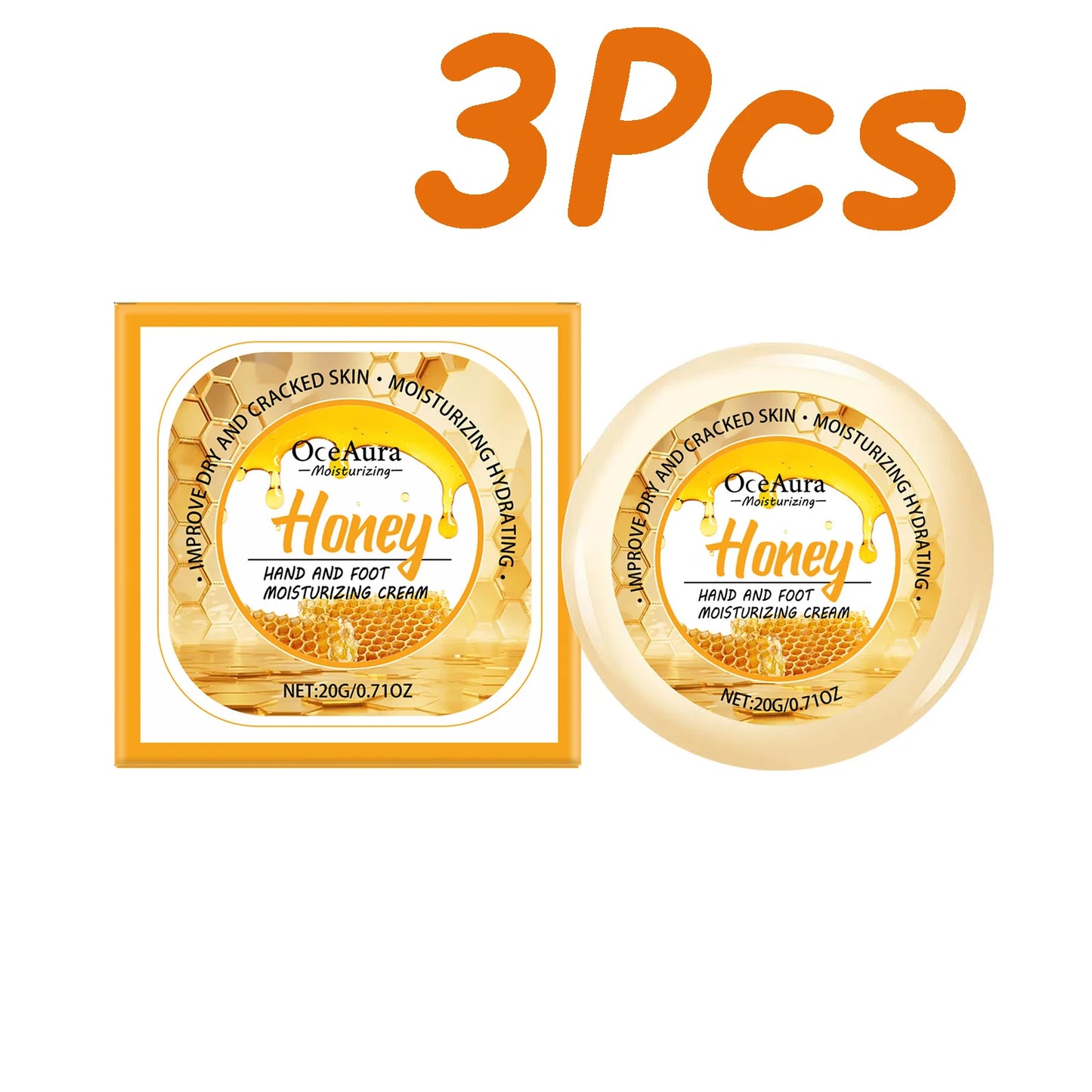 Honey Hand Foot Moisturizing Cream Nourishing Softens Cuticles Anti Dry Cracked Smooth Moisturizing Hand Foot Care Cream