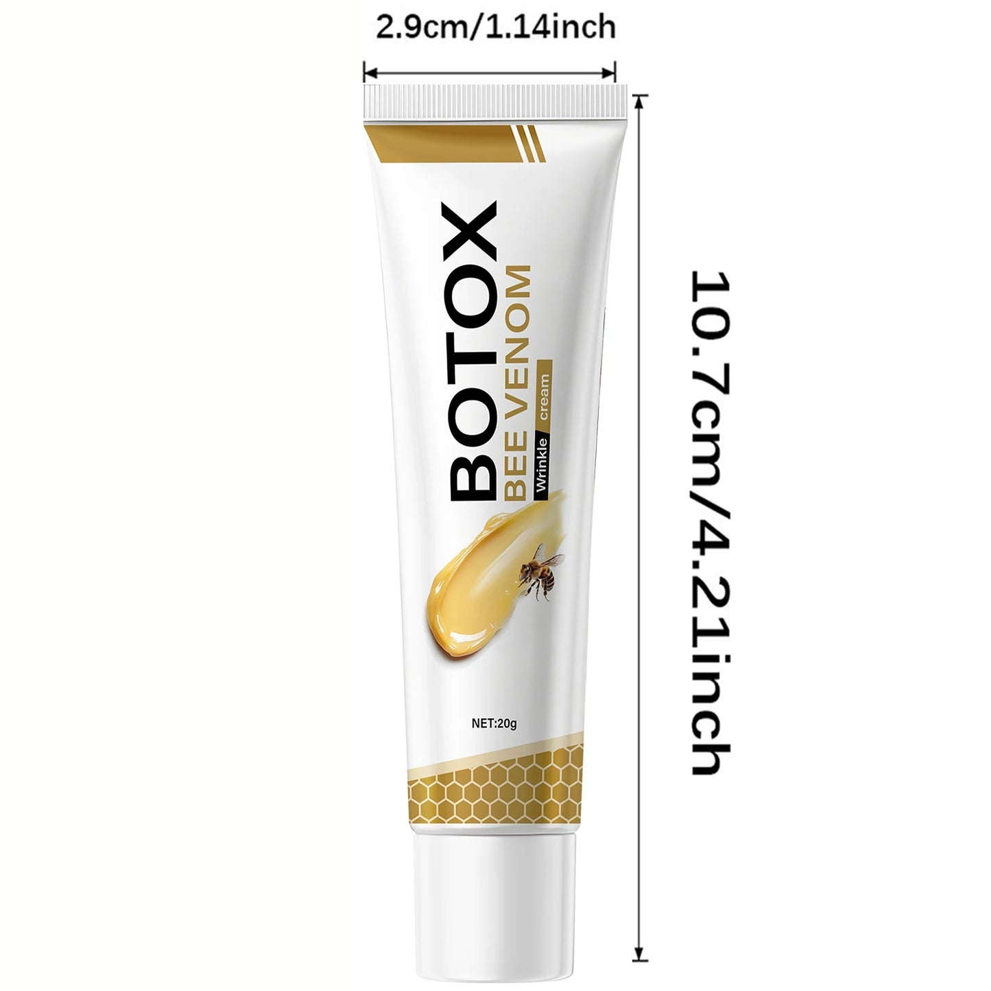 Bee Venom Hyaluronic Acid Acetyl Hexapeptide-8 Boosts Collagen Reduces Wrinkles Moisturizes Improves Elasticity Smoothes Fine Lines