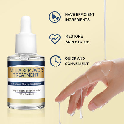 Milia Remover Essence Treatment Fat Granule Clearing Skin Hyaluronic Acid Deep Hydration and Gentle Exfoliation Hydrates Smooths