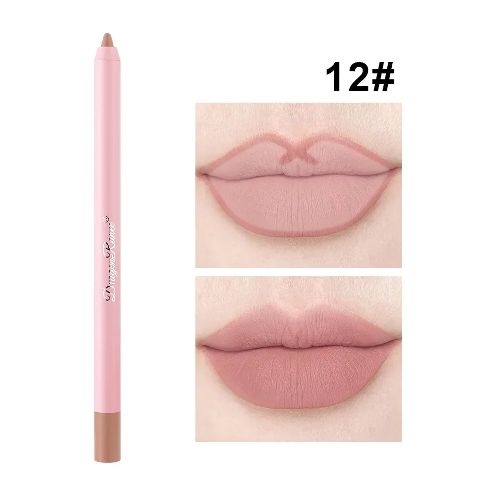 12 Colour Matte Lip Liner Pencil Carving Labial Makeup Lasting Brown Lip Liners Waterproof Lipstick Pen Lip Contouring Cosmetics