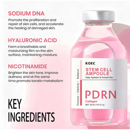 PDRN & Collagen Stem Cell Ampoule Deep Hydration Smooth Skin Enhance Skin Elasticity Nourishing Firming Facial Serum