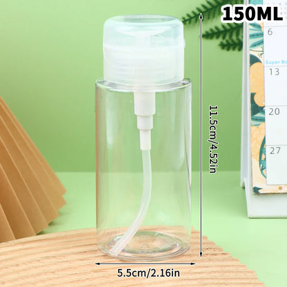 ♥100/150/200/300ml Empty Press Pump Bottle Dispenser Liquid Container Refillable Remover Cleaner Polish Makeup Manicure Tool