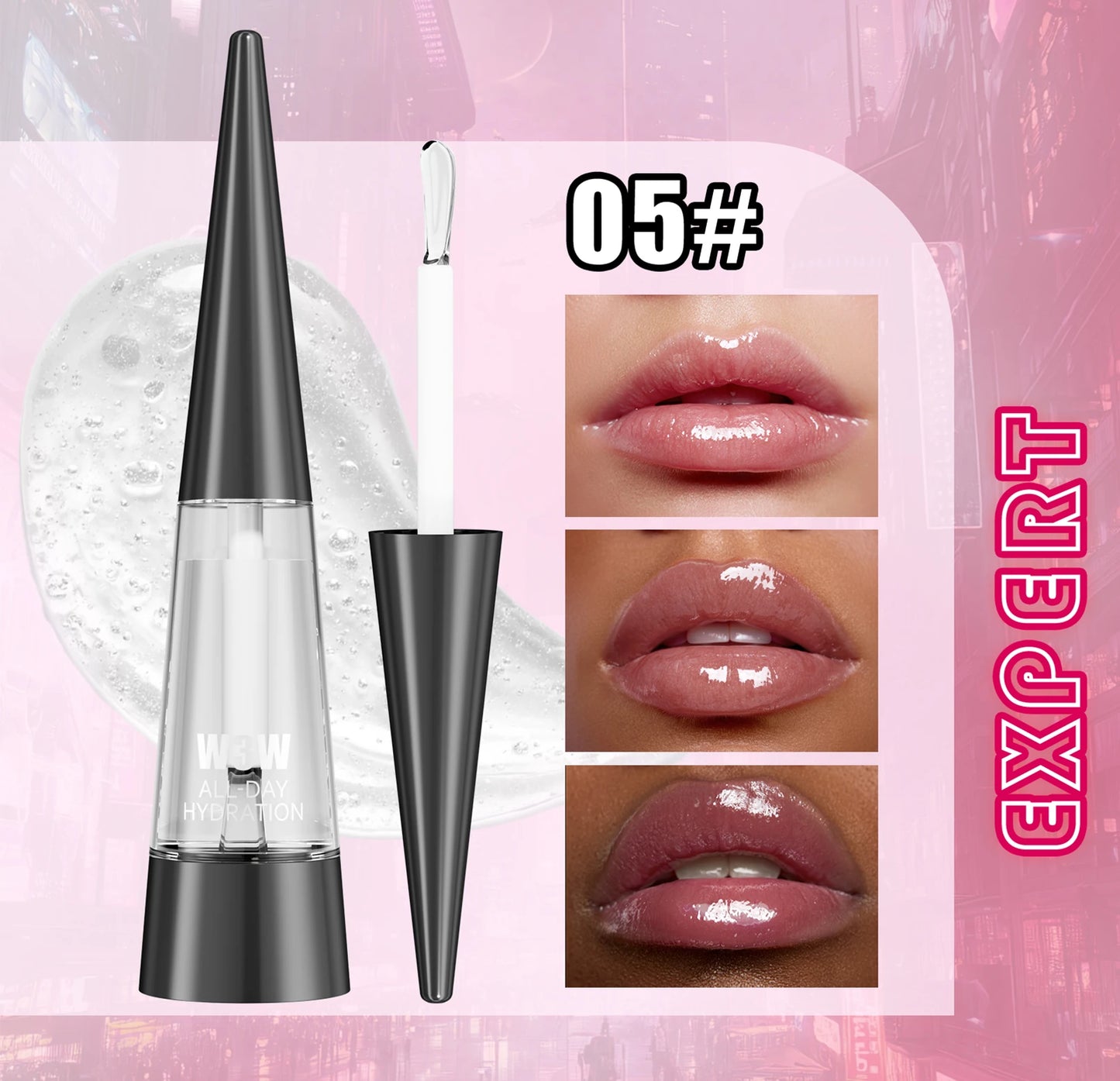 Lip Plumper, Moisturizing, Transparent, Lip Gloss, Stocking Stuffers, Fragrance-free, Korean Cosmetics