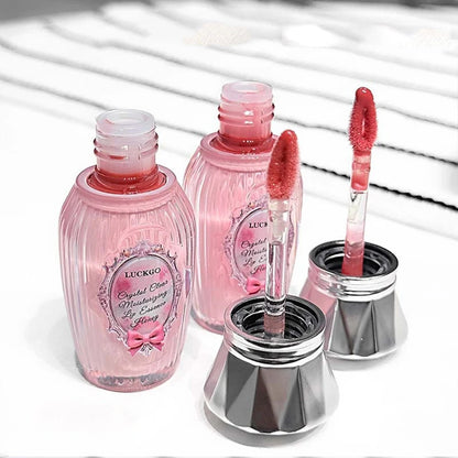 Lckgo Crystal Clear Moisture Lip Essence Gloss - Wrinkle Improvement Moisturizing Lip Balm, Mirror Gloss Lip Oil, Lipstick-Style Volume Lip Gloss