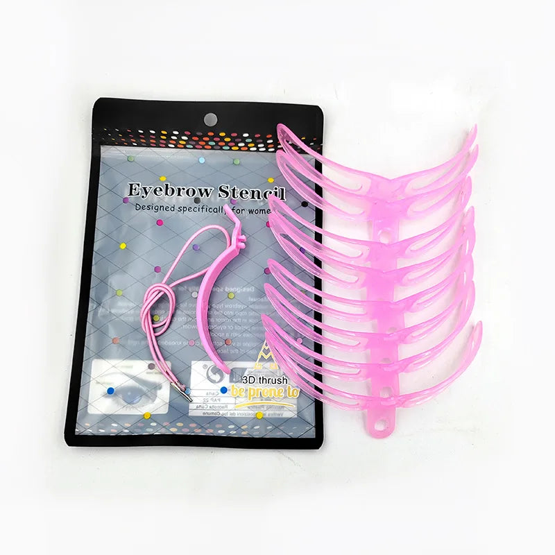 8 In 1 Reusable Eyebrow Stencil Beauty Makeup Brow Stamp Template Eyebrows Shape Set Eye Brow Makeup Tools